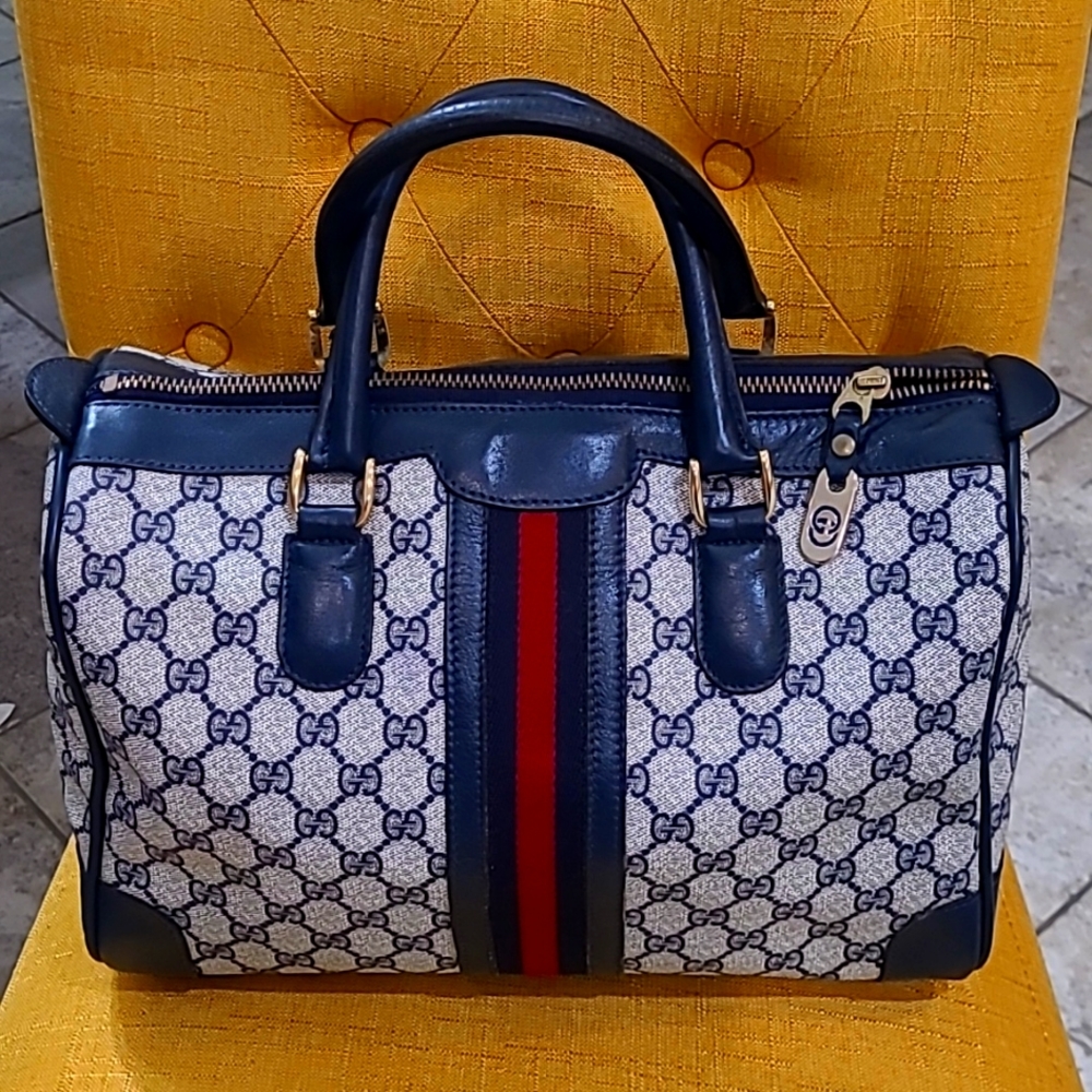 Very Rare**Gucci~GG Monogram**Sherry Line Boston**Large Hanbag